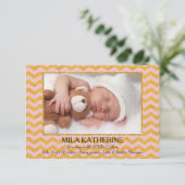 Pailleté rose/or chevron - Faire-part de naissance (Debout devant)