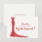 Pailletten bruidsmeisje jurk kaart (Voorkant / Achterkant)