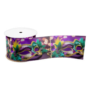 Pailletten Mardi Gras-masker met kralen Lint