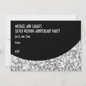 Paillettes "Argent" courbe noire invitation 'Invit (Dos)