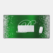 Paillettes Argent Émeraude Vert Fantaisie Monogram (Clavier et souris)