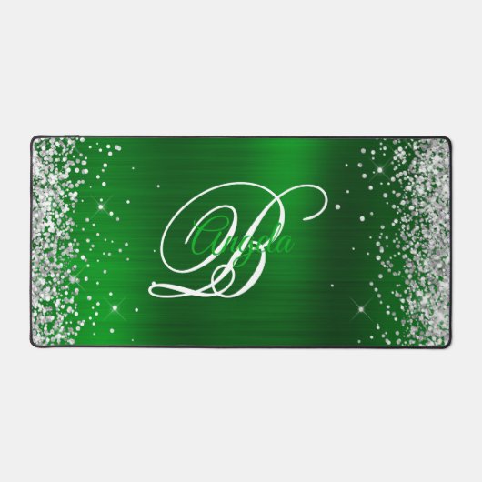 Paillettes Argent Émeraude Vert Fantaisie Monogram (Recto)