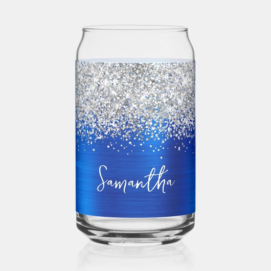 Paillettes Argent Royal Blue Glam Nom (Recto)