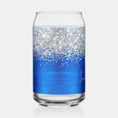 Paillettes Argent Royal Blue Glam Nom (Droite)