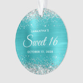 Paillettes Argent Turquoise Bleu Feuille Doux 16 (devant)