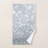 Paillettes argentées bokeh cool modernes (Serviette à main)