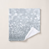 Paillettes argentées bokeh cool modernes (Gant de toilette)