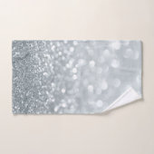 Paillettes argentées bokeh cool modernes (Serviette à main)