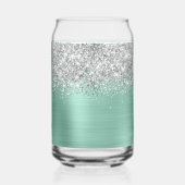 Paillettes Argentées Clair Turquoise Glam Nom (Verso)