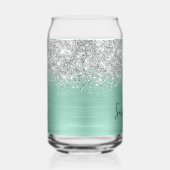 Paillettes Argentées Clair Turquoise Glam Nom (Droite)
