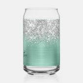 Paillettes Argentées Clair Turquoise Glam Nom (Gauche)