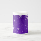 Paillettes blanches bleu violet dos d'os Chine Mug (Devant)