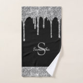Paillettes Chic Gouttes Étincelantes Monogramme Ar (Serviette à main)