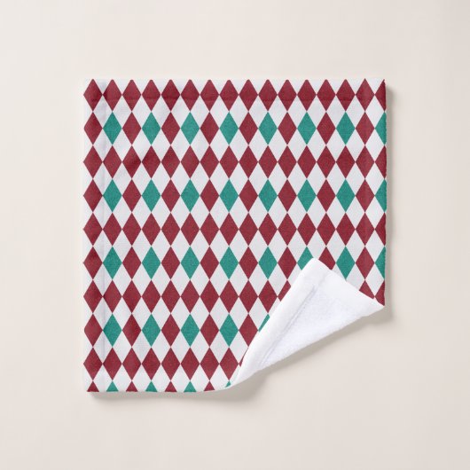Paillettes de diamant rouge et bleu (Gant de toilette)