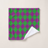 Paillettes de diamant violet et vert (Gant de toilette)