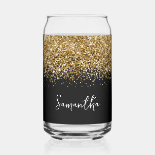 Paillettes de Glamour en Or sur Fond Noir