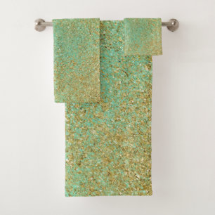 Paillettes de scintillement doré sarcelle aqua gla