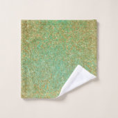 Paillettes de scintillement doré sarcelle aqua gla (Gant de toilette)