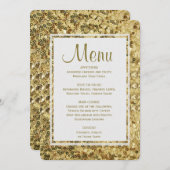 Paillettes d'or du menu | de dîner (Devant / Derrière)