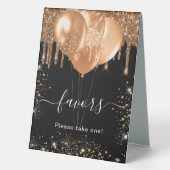 Paillettes d'or noir dégoulinant signe des invités (Recto)