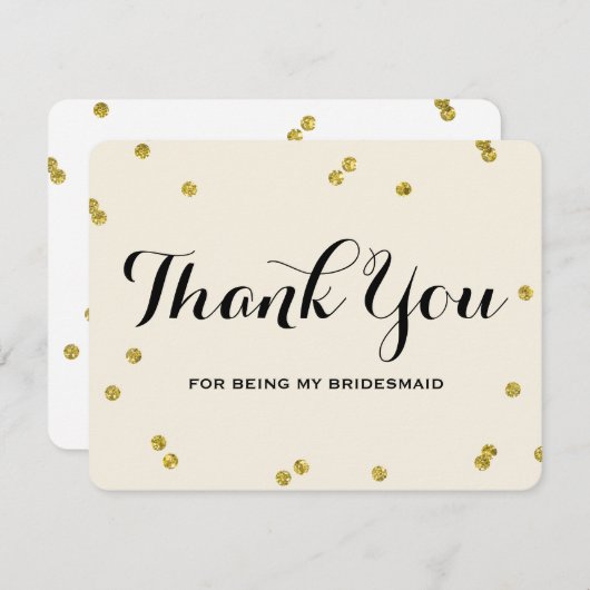 Paillettes dorées | Cartes de remerciement pour de (Devant / Derrière)