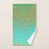 Paillettes dorées en cascade et serviettes moderne (Serviette à main)