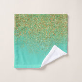Paillettes dorées en cascade et serviettes moderne (Gant de toilette)