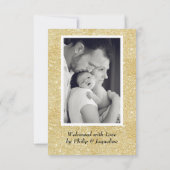 Paillettes dorées - Faire-part de naissance 3x5 (Dos)