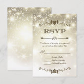 Paillettes dorées Mariage RSVP (Devant / Derrière)