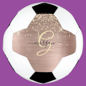 Paillettes dorées, monogramme doré, nom en script