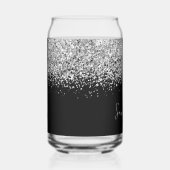Paillettes Glam Argent sur Fond Noir (Droite)