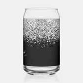 Paillettes Glam Argent sur Fond Noir (Gauche)