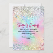 Paillettes iridescentes chic carte de vœux Noël no (Devant)