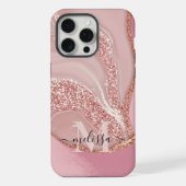 Paillettes Monogramme Chic Or Rose Moderne (Verso)