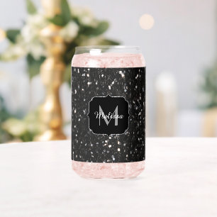 Paillettes noires girly bling Monogramme personnal