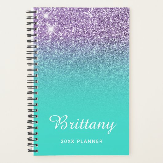 Paillettes Ombrées Turquoise Violet Clair Personna (Devant)