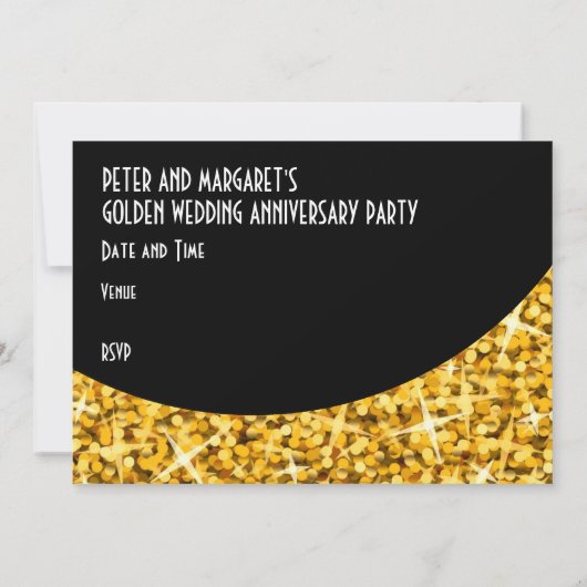Paillettes "Or" courbe noire invitation 'Invitatio (Dos)