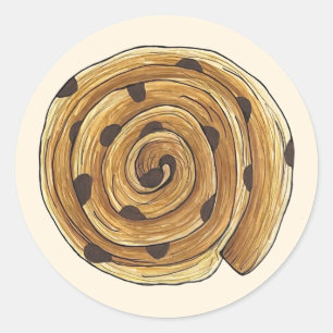 Pain Aux rozijnen Franse patisserie bakkerij voeds Ronde Sticker