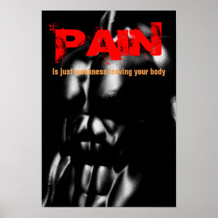 Pain Bodybuilding Fitness Inspirerend Poster