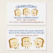 Pain coupé beurre boulangerie carte de visite (Devant & derrière)