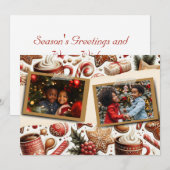 Pain d'épices Carte de Noël à thème plat (Devant / Derrière)