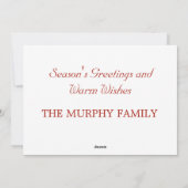 Pain d'épices Carte de Noël à thème plat (Dos)