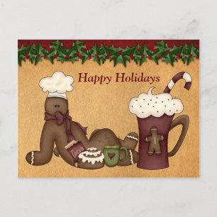 Pain d'épices de carte postale Noël chocolat chaud