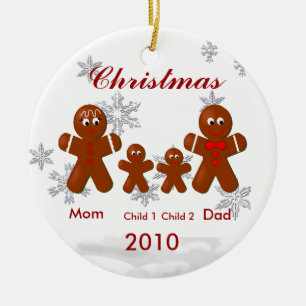 Pain d'épices Famille de quatre ornement de Noël