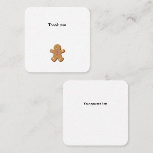 Pain d'épices Homme Mini Remerciements Carte Note (Devant / Derrière)