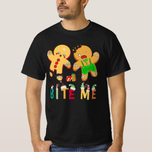 Pain d'épices Homme T-shirt de Noël Bite Me Humour