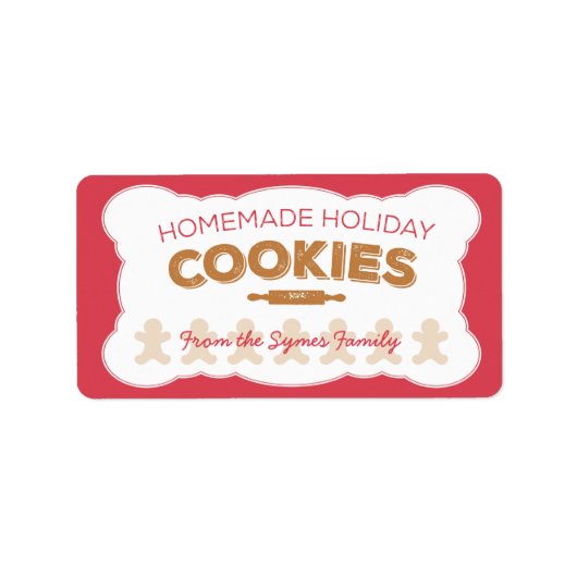Pain d'épices Homme Vacances Cookies Étiquette (Devant)