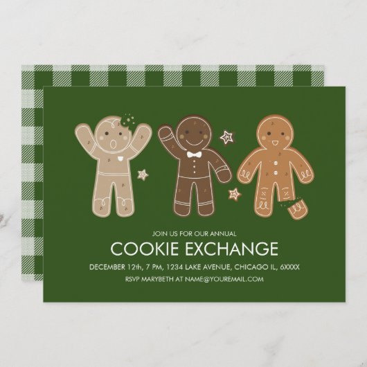 Pain d'épices Hommes Cookie Fête Invitation (Devant / Derrière)