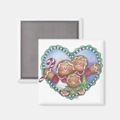 Pain d'épices - Magnet de coeur de la famille (Recto/Verso)