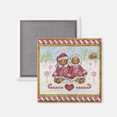 Pain d'épices Magnet de Noël pour garçon et fille (Recto/Verso)